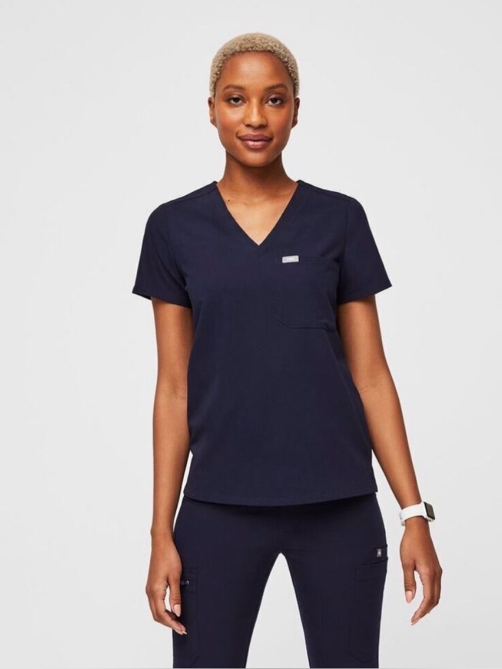 Figs Women's Navy Scrub Top